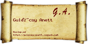 Gulácsy Anett névjegykártya